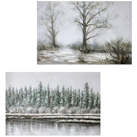Set of 2 Canvas Paintings