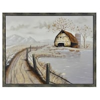 Barn on the Bend Handpainted Canvas