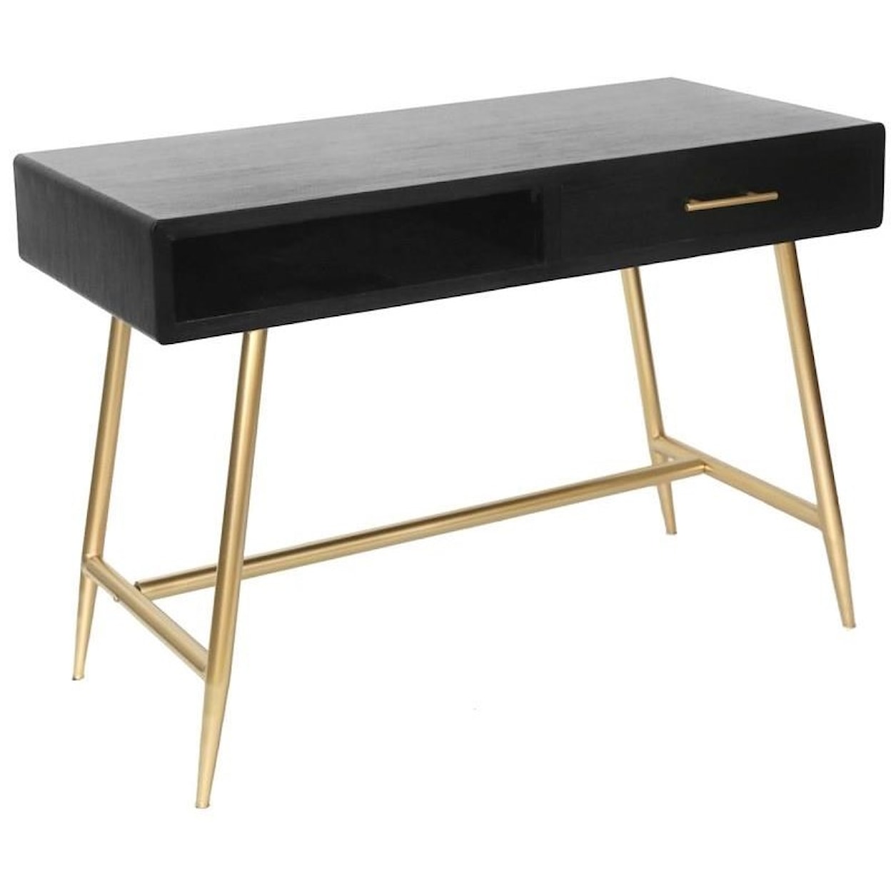 Crestview Collection EVFZR Silas Black and Gold Metal Desk