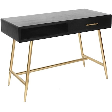 Silas Black and Gold Metal Desk
