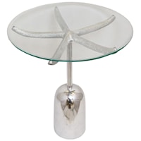 Outer Banks Metal and Glass Starfish Accent Table