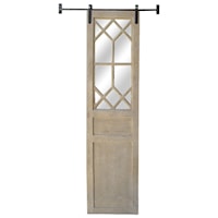 Light Rustic Decorative Barn Door Mirror on Metal Slide