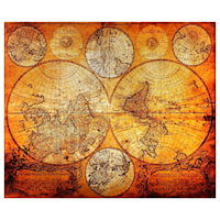 World Globes Hand Foiled Tempered Glass Wall Decor
