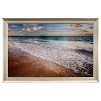 Shore Line Framed Crackled Tempered Glass Wall Décor