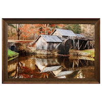 Mill Time Framed Crackled Tempered Glass Wall Décor