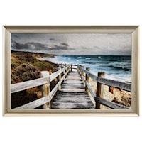 To The Sea Framed Crackled Tempered Glass Wall Décor