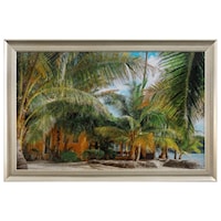 Tropical Framed Crackled Tempered Glass Wall Décor