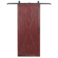 Modern Farm Wooden Barn Door on Metal Slide Wall Décor