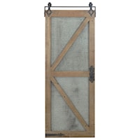 Modern Farm Wooden Barn Door on Metal Slide Wall Décor