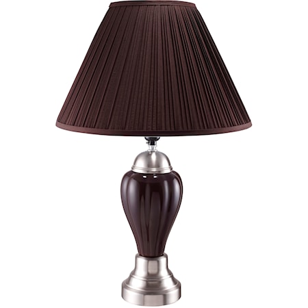 Transitional Espresso Table Lamp