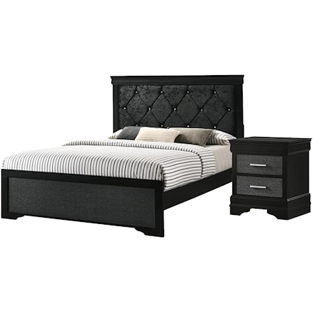 Queen Bed and Nightstand