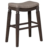 Transitional Bar Height Stool with Turned Legs