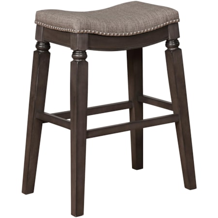 Transitional Bar Height Stool with Turned Legs