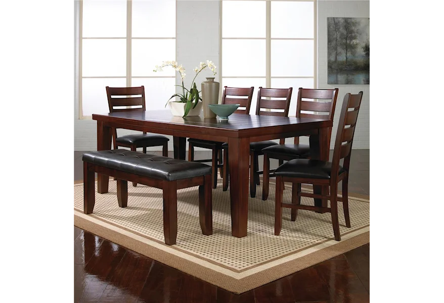 Bardstown 7 Piece Table Set w/ 5 Chairs & 1 Bench by Crown Mark at A1 Furniture & Mattress