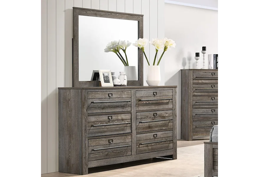 Bateson Dresser and Mirror by Crown Mark at A1 Furniture & Mattress