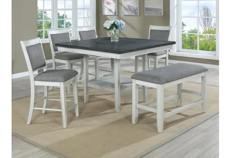 2727CG CHAULK Counter Height Table and 4 Chair Set by Crown Mark at Furniture Fair - North Carolina