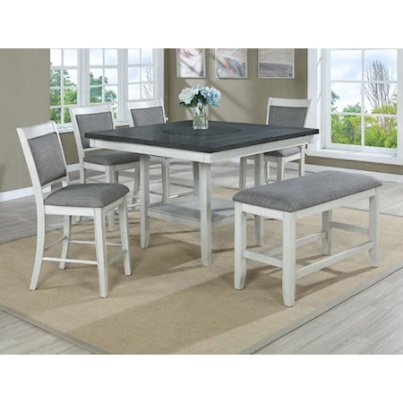 Counter Height Table and 4 Chair Set