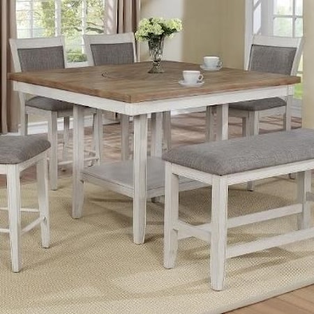 Counter Height Table with Lazy Susan