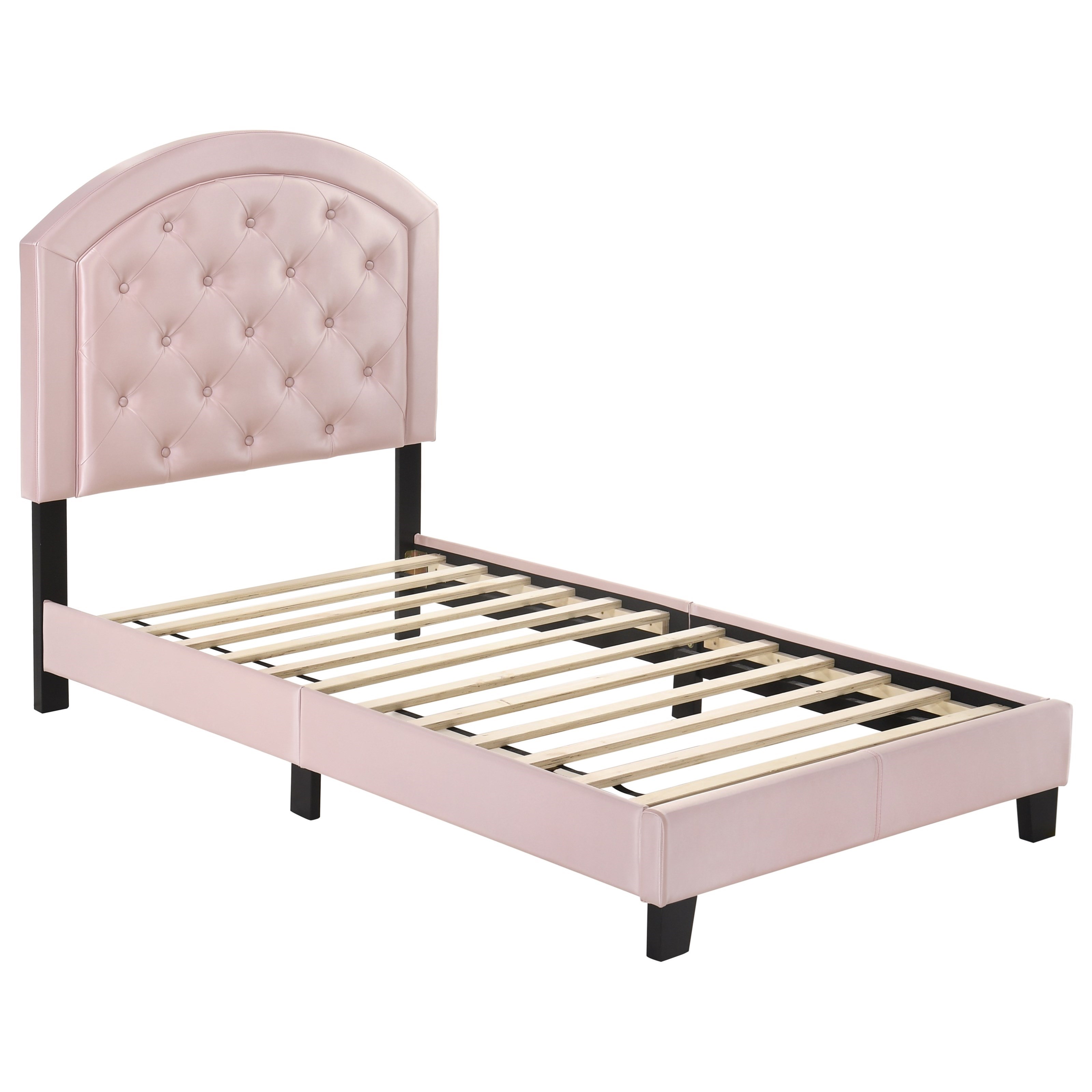 Crown Mark Gaby Twin Upholstered Platform Bed with Adjustable Headboard
