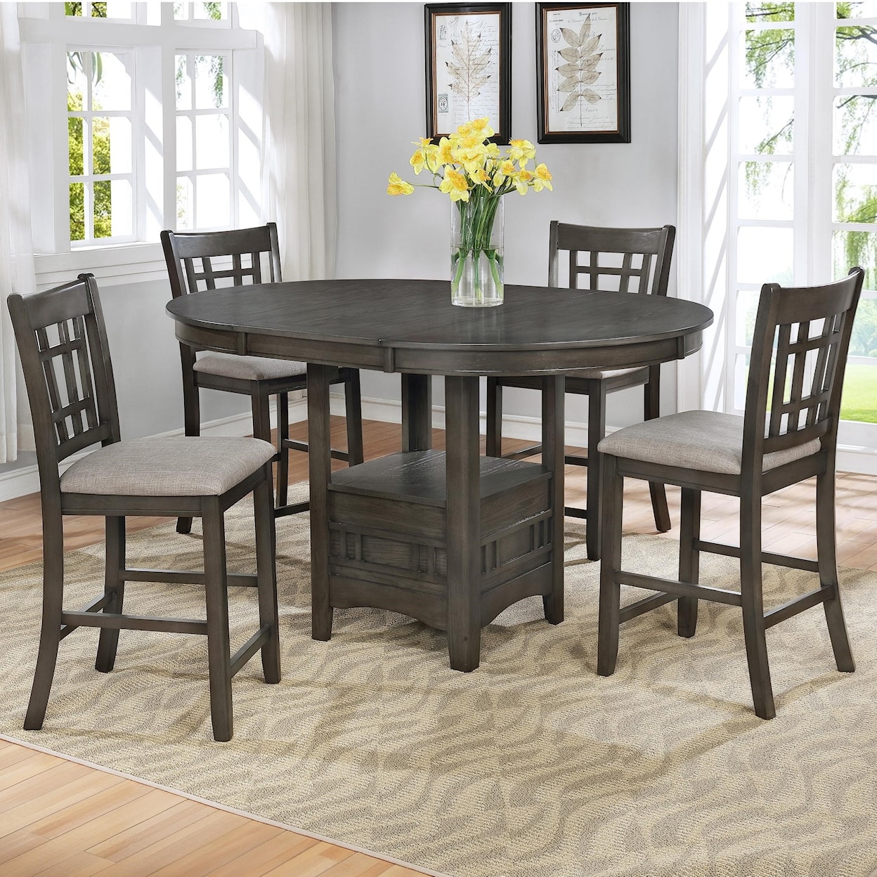 Crown Mark Hartwell 5-Piece Counter Table Set