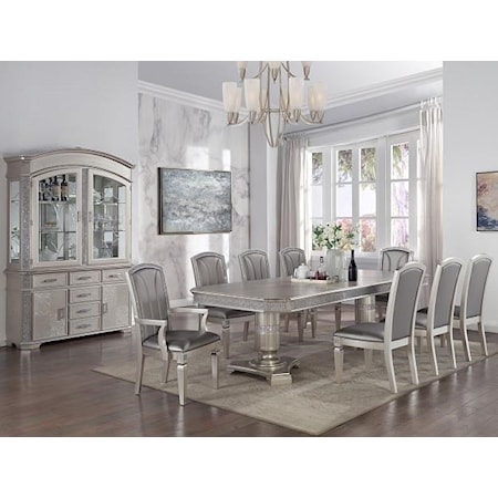 Pedestal Table x 4 Side Chairs