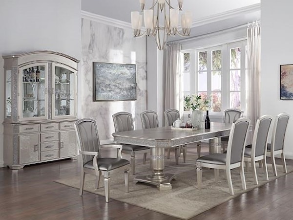 Pedestal Table x 4 Side Chairs