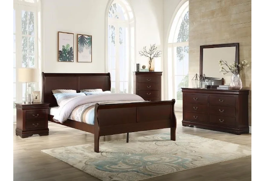 Louis Philippe 5 Piece Twin Panel Bed Package by Crown Mark at Sam Levitz Furniture