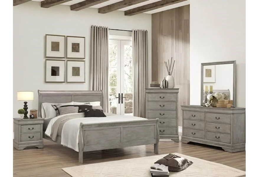 Louis Philippe Full Panel Bed Package by Crown Mark at Sam Levitz Furniture