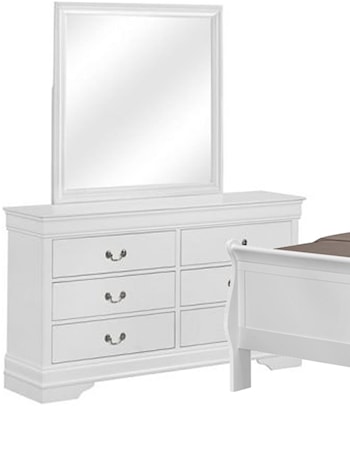 Queen Sleigh Bed, Dresser, Mirror