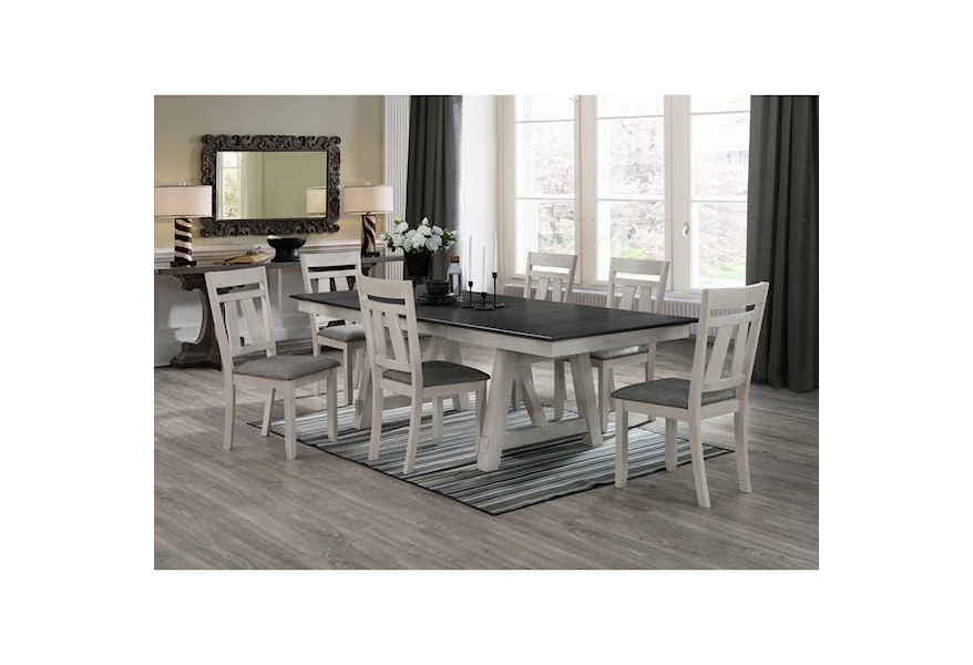 Maribelle 7-Piece Table and Chair Set by Crown Mark at Royal Furniture