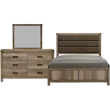 Queen Panel Bed, Dresser, Mirror