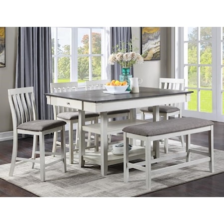 6 Piece Dining Set Chalk Grey