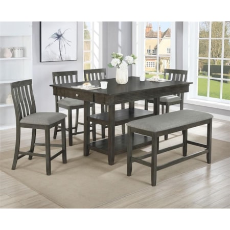 6 Piece Dining Set Grey