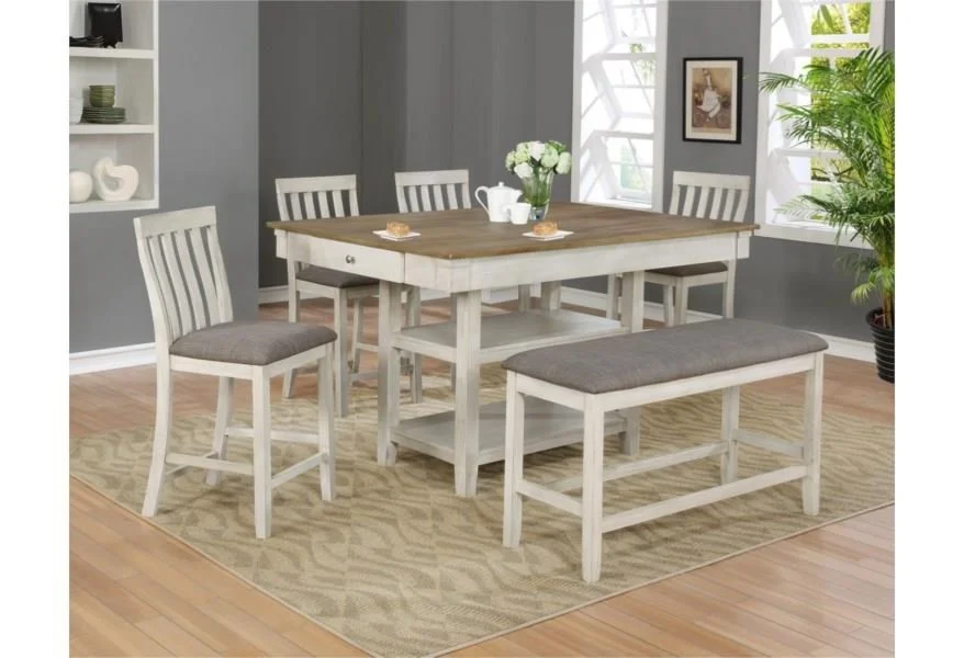 Nina 5 Piece Counter Height Dining Set by Crown Mark at Darvin Furniture