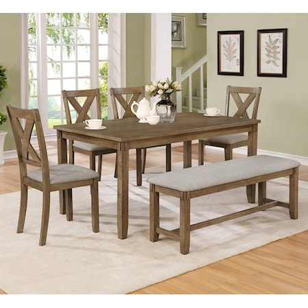 6 Piece Table and Chairs Set
