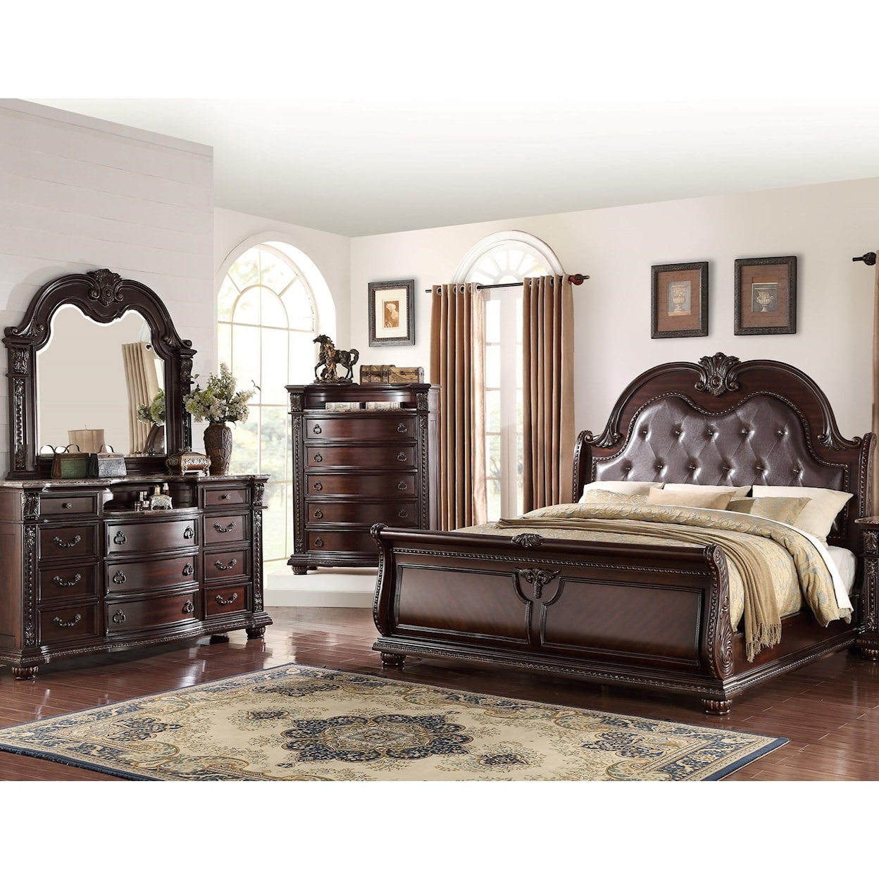 Crown Mark Stanley Bedroom Queen 5 Piece Bedroom Group