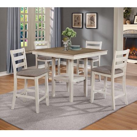 5 Piece Counter Height Table and Chairs Set