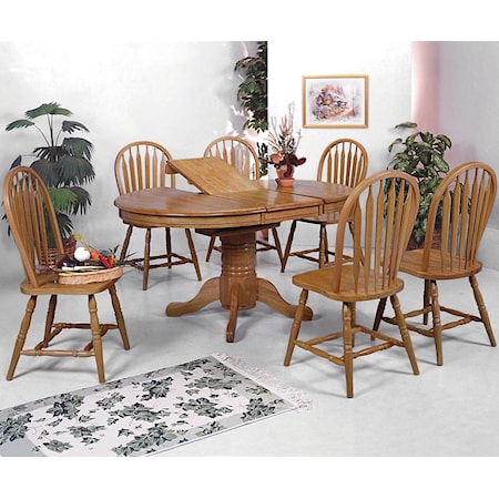 7 Piece Oval Dining Table and Side Chairs