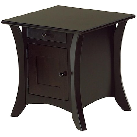 End Table with One Drawer and One Door