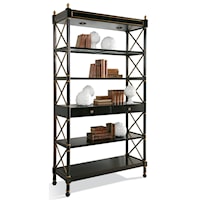 Empire Etagere in Ebony Finish with Aged Gold Accents