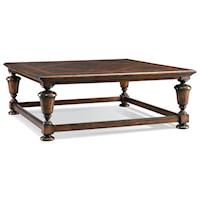 Square Cocktail Table with Decorative Top Design