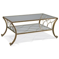 Traditional Cocktail Table with Bowed-Leg Design