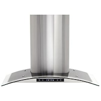 36" Silhouette Series Wall-Mount Range Hood with Curved Glass Canopy 