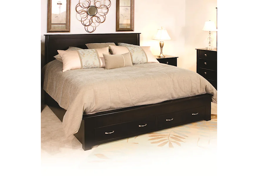 Cosmopolitan Queen Bed with 2 Footboard Drawers  by Daniel's Amish at Belpre Furniture