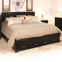 Queen Frame Bed with 2 Footboard Drawers 