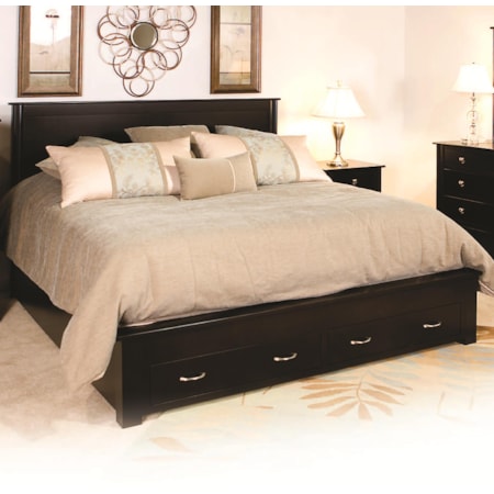 Queen Bed with 2 Footboard Drawers