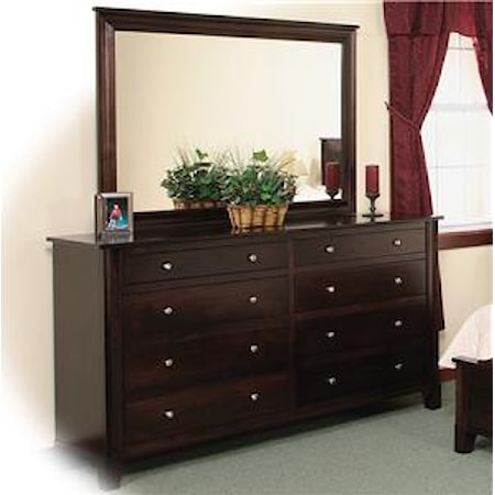 8-Drawer Double Dresser &amp; Mirror