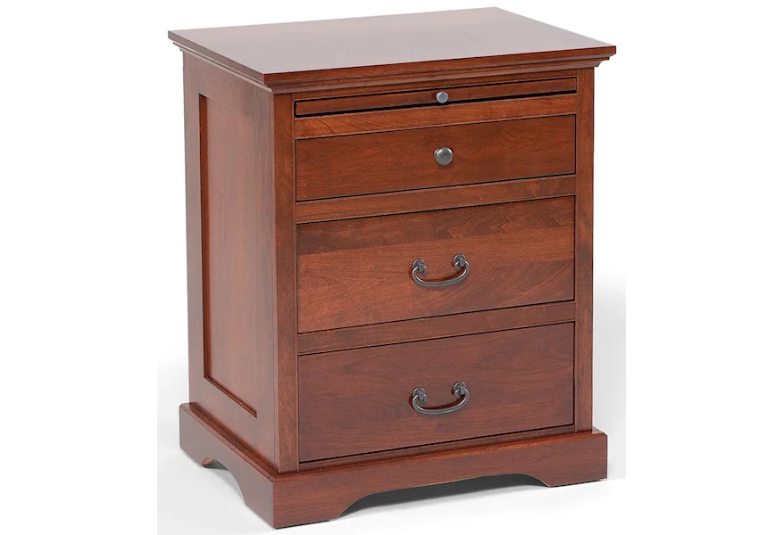 Elegance 3-Drawer Nightstand with Pullout Shelf by Daniel's Amish at Pilgrim Furniture City