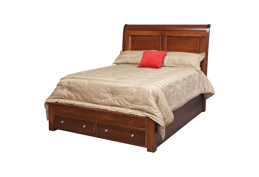 Classic Queen-Size Pedestal Footboard Bed by Daniel's Amish at VanDrie Home Furnishings