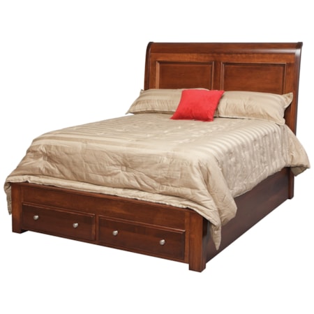 Queen-Size Pedestal Footboard Bed